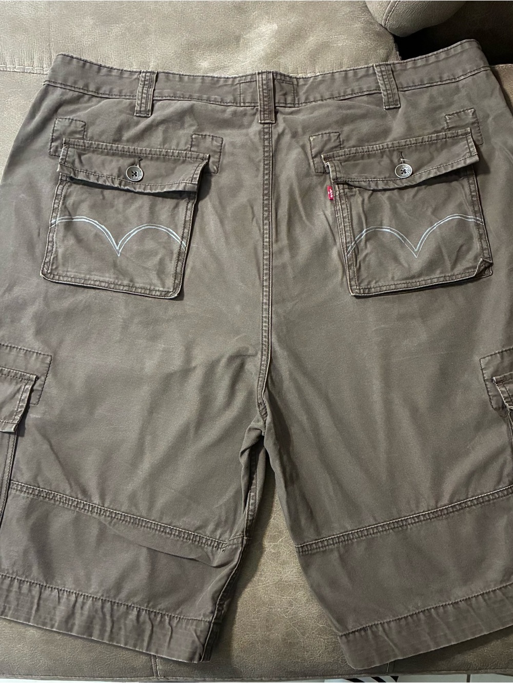 Levi's Squad Cargo Shorts Men's 42 Khaki Grunge Relaxed Workwear Durable Y2K